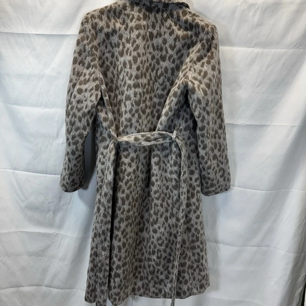 Faux Leopard Cheetah Print‎ Coat Soft Oversized Womens Med. Midi Length Old Navy